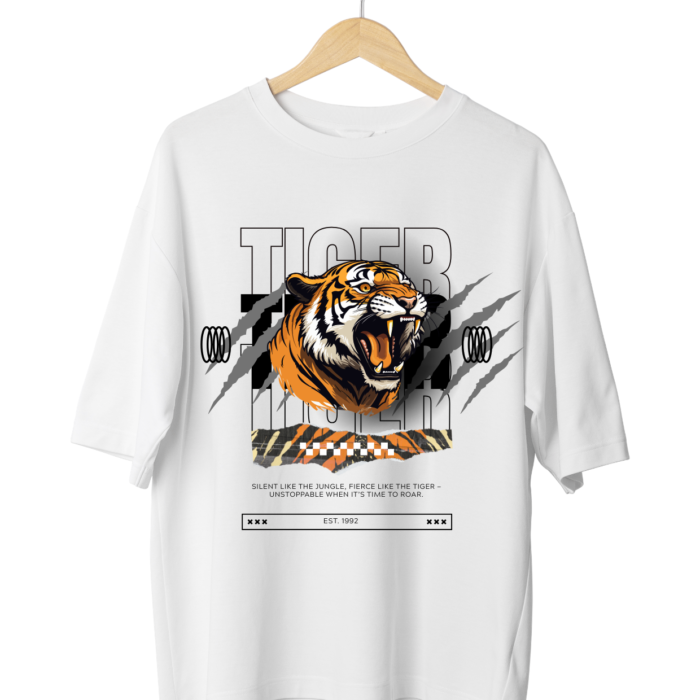 Bengal Tiger Printed White T-shirt