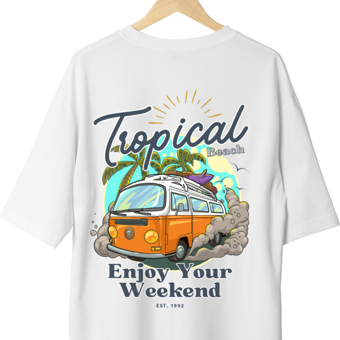 Weekend Graphic Printed White Tshirt