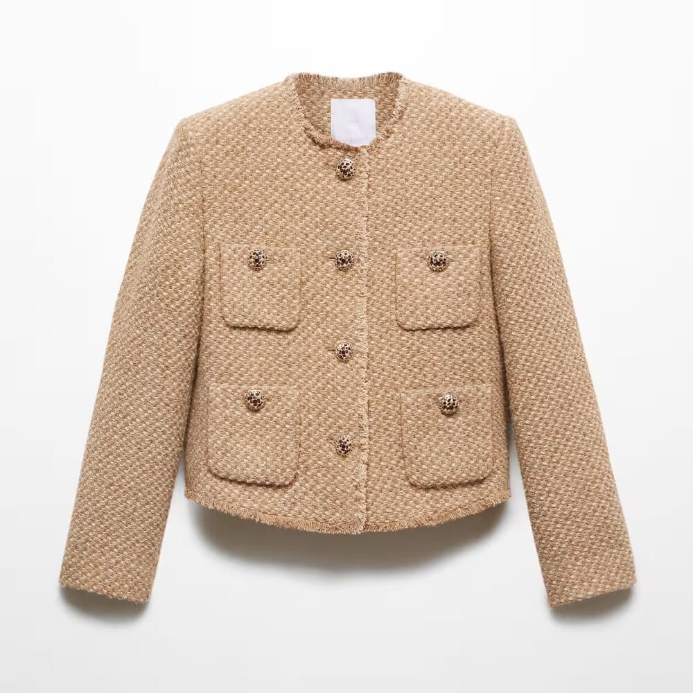 Tweed jacket with jewel buttons